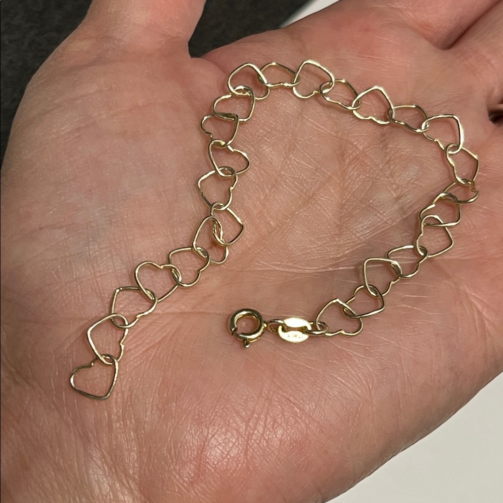 Vintage Sterling Heart Link bracelet - made in Italy